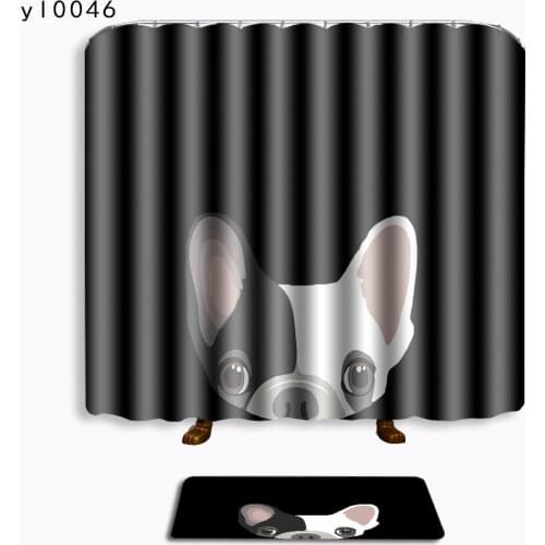 Cartoon animal Shower Curtain Waterproof Fabric Bath Curtain For The Bathroom Decorate With 12pcs Plastic Hooks +Non-slip carpet