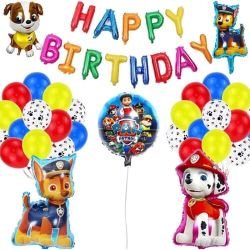 PAW PATROL birthday Foil balloons kids Birthday Party decor air Globos baby shower blue stars letters Toys