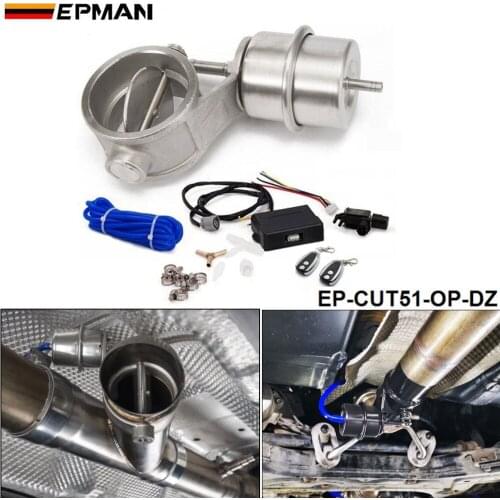 2'' 51mm Open Vacuum Exhaust Cutout Valve with Wireless Remote Controller Set For AUDI A4 B6 1.8T EP-CUT51-OP-DZ