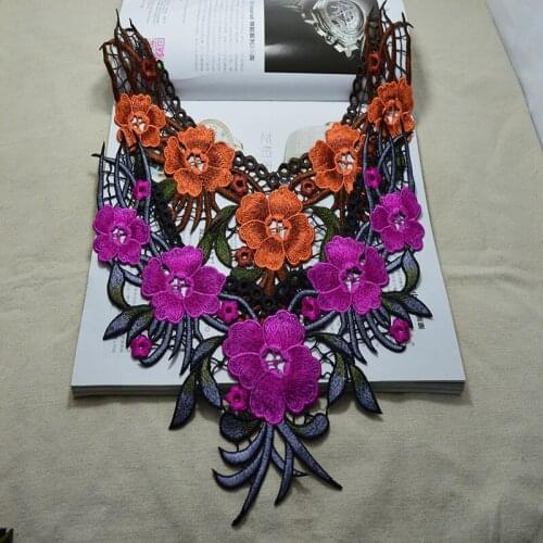 1pieces/ lot 2kindsEmbroidered Lace Neckline Collar Lace Venise Applique Motif Patches Scrapbooking Embossed Sewing Accessories