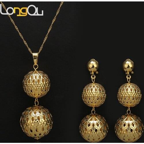 High quality Dubais gold Jewelry Sets wholesale Turkey jewelry Earrings Pendant Necklace African beads Jewelry Sets For Women