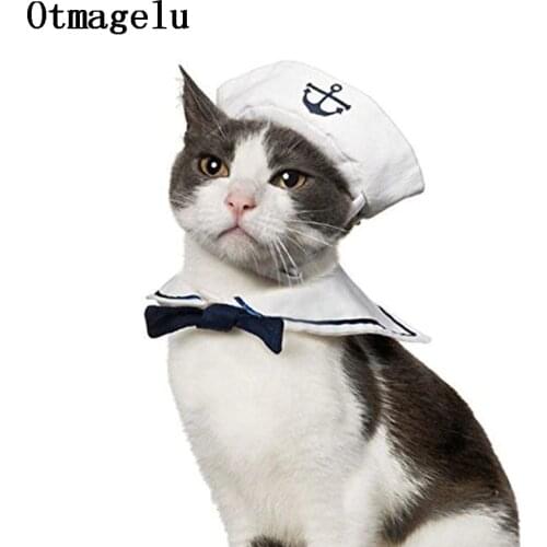 Funny Pet Cat Costumes Cat Dog Rabbit Apparel Clothes For Halloween Cosplay Navy Sailor Costumes Jacket Cloak Dog Accessories