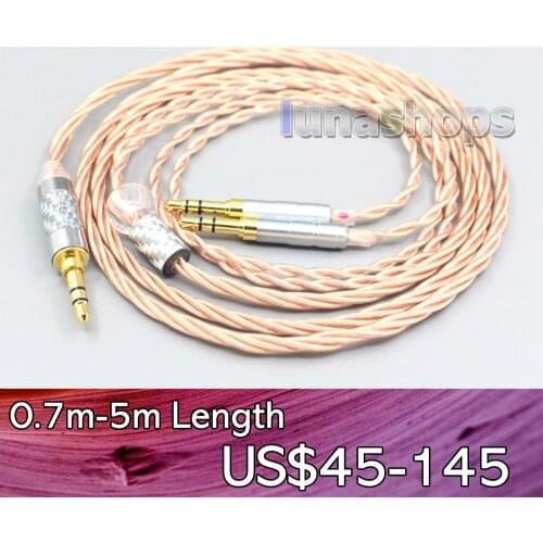 LN007074 Silver Plated OCC Shielding Headphone Headset Cable For Onkyo A800 Headphone 3.5mm Pin