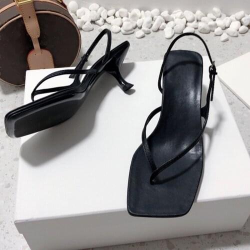 Women Shoes Summer Female Party Ladies Sandals Chaussure Squared Toe Sandalias High Heels Fashion White Sandales Outdoor