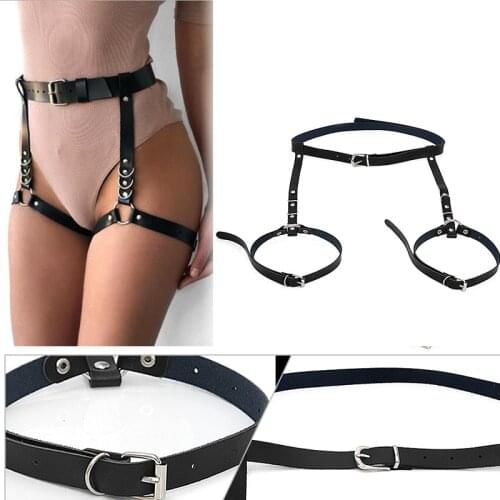 Fullyoung Harness For Women Garter Belt Lingerie Belts Stockings Body Buttocks Bondage Leather Leg Harness Belts Suspender