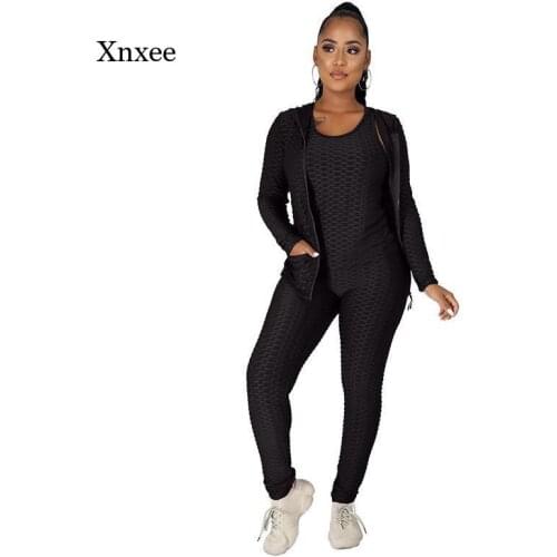 Winter Womens Suit, Long-Sleeved Solid Color Coat, Tops, Sportswear, Three-Piece Sportswear, Sportswear, Nightclub, Sportswear