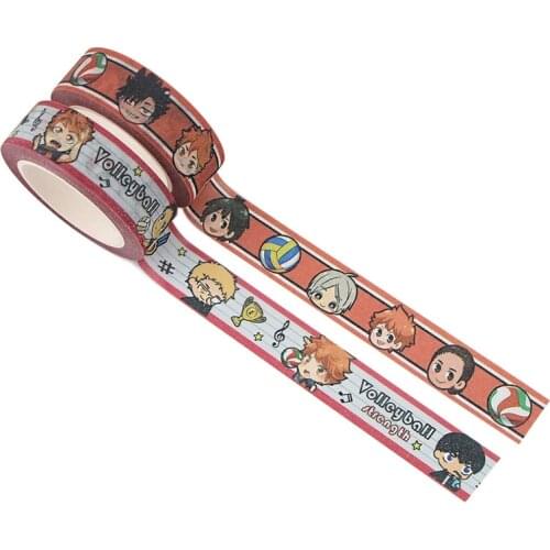 1Pc Anime Haikyuu!! Washi Tape Crafts Adhesive Paper Diy Scrapbooking Masking Tape Printed Pattern Sticker Decals Stationery