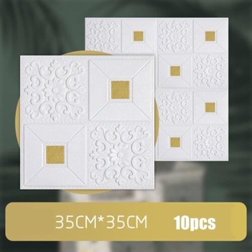 10Pcs Self-adhesive 3D Ceiling Wall Stickers Roof Ceiling Decorative Stickers For Living Room Bedroom TV Foam Wallpaper