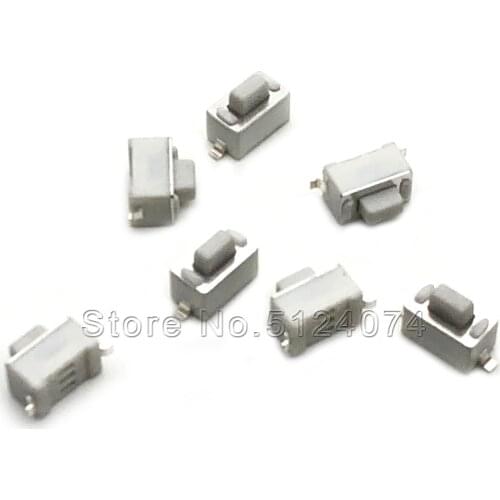 100pcs/lot 3*6*4.3/5MM touch switch SMD 2pin micro/key switch white braided disc mounted 3x6