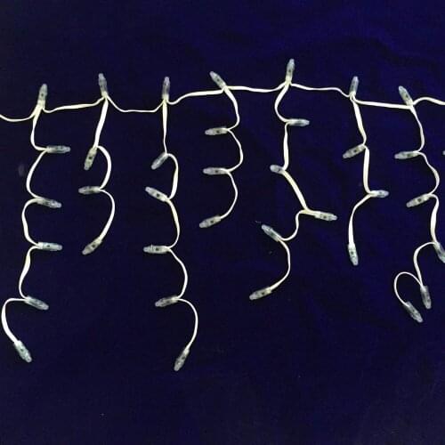 120nodes/set(646464...6464) addressable LED full color Icicles string;DC12V WS2811 controlled;all white wire;IP68