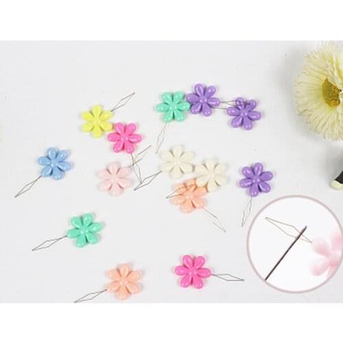 2PC Random Color Flower Shape Plastic Needle Threader 4.2x2.1cm For Crafts Household Sewing Needle Tools