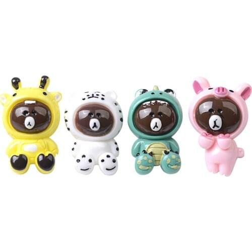 20Pcs Cartoon Series Baby Bear Resin Decoration Crafts Flatback Cabochon Scrapbooking Fit Phone Embellishments DIY Accessories