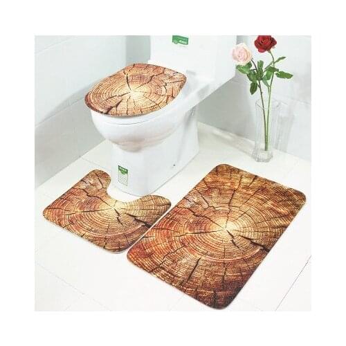 3 pcs/Set Romantic Paris Bath Mat Tower Pattern Flannel Contour Rug Toilet Cover Lid Carpet Bathroom Set mat bathroom accessorie