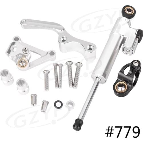 CNC Aluminum Steering Damper Stabilizer Safety Control w/ Mounting Bracket For DUCATI 696 796 795, 20 Colors Available Anodized