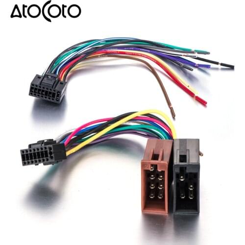 Car Stereo Radio ISO standard Wiring Harness Connector Wire Adaptor Plug Cable for KENWOOD 16 Pin Models