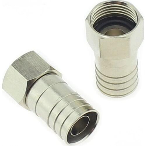 Free Shipping50pcs 75-5 F Plug Connector Screw On Type For RG6 Satellite TV Antenna Coax Cable Twist-on RG6 Cold pressing F Plug