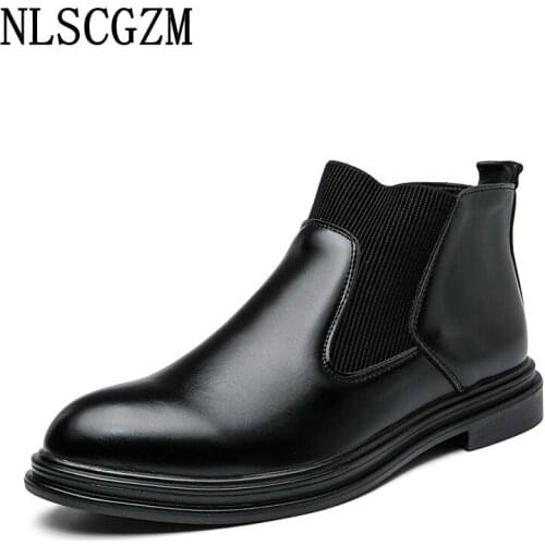 Ankle Boots for Men Male Chelsea Boots Men Leather Casual Shoes Winter Boots Men Black Shoes Zapatos De Vestir De Los Hombres