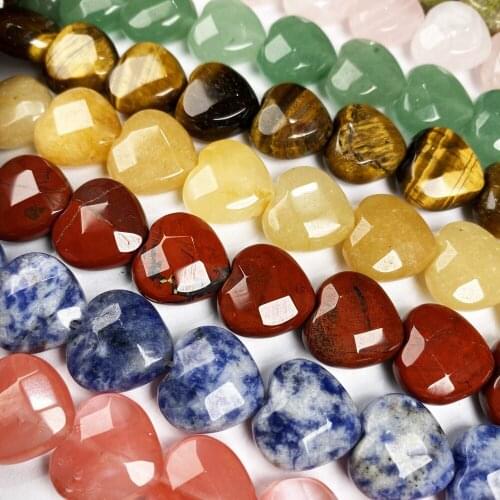 14pcs/lot Natural Agates Beads Section Heart Shape Loose Beads For Making DIYNecklaces Bracelets Length 20cm Size 15x15x7mm