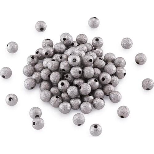 500Pcs 6mm Brass Round Ball Space Beads Bracelets Loose Charm Bead for DIY Necklace Jewelry Making Accessories