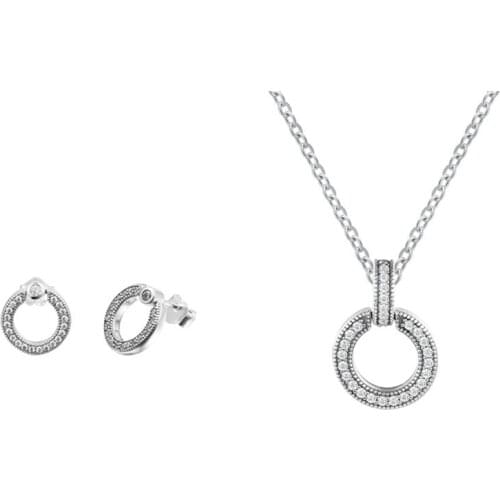 One Set Fashion 925 Sterling Silver 2021 Autumn New Clear CZ Necklaces for Women Collier Choker Jewelry Female Chain Necklaces