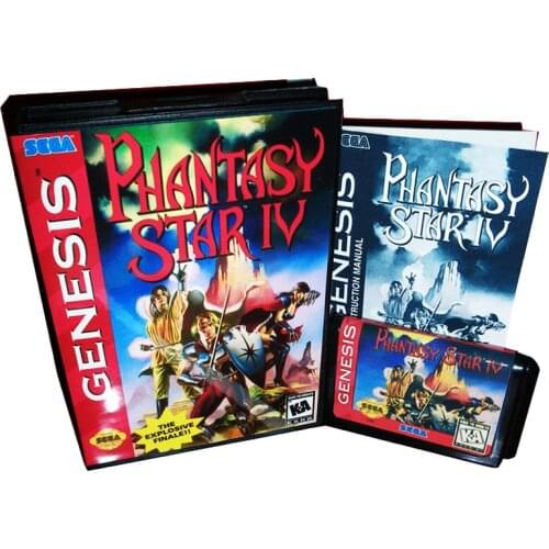 Phantasy Star 4 US Cover US/JAP Shell for 16 bit MD Game Card With Boxed and Manual For Megadrive Genesis system