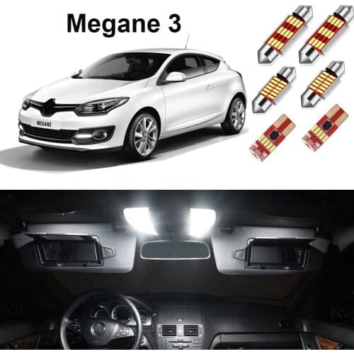 For Renault Megane 3 2009 2010 2011 2012 2013 2014 2015 2016 Led Interior Light Kit Dome Trunk BulbsCanbus