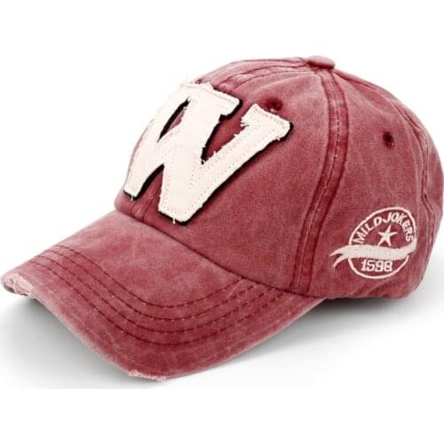 Dongsheng 20 Design Cotton Embroidery Letter W Baseball Cap Bad Hair Day Adjustable Baseball Cap 1969 Snapback Hat for Women Men