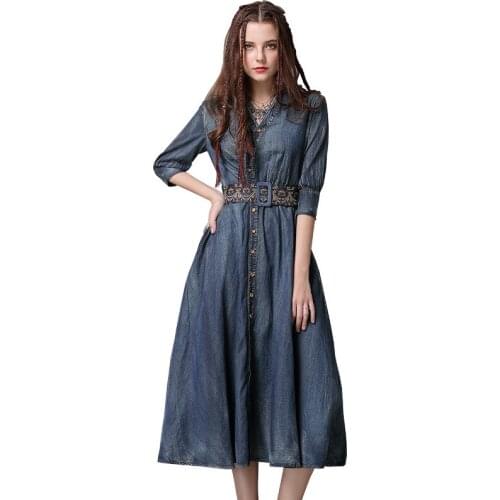 Модные джинсовые платья Fairynatural China At AliExpress