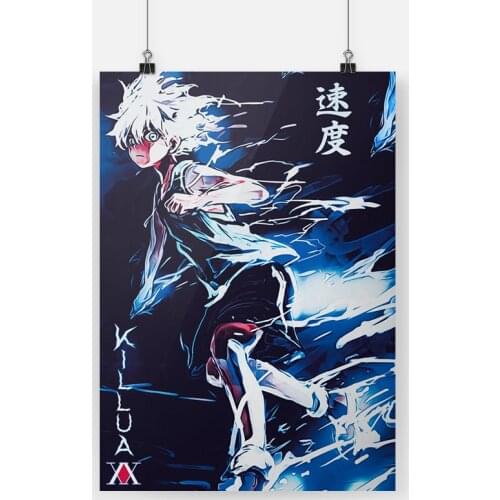HUNTERxHUNTER HxH Killua Anime Poster Framed Wooden Frame Canvas Painting Wall Art Decor Room Study Home Decoration Prints
