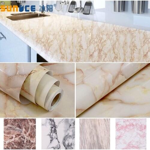 SUNICE Marble Pattern Table Sticker Home Kitchen Waterproof Wallpaper PVC Living Room Shelf Drawer Liner Desk Covering Films