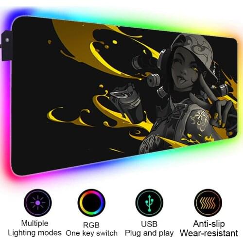 Gaming Accessories Rgb Mousepad Xxl Valorant Mouse Pads Desk Mat Pc Gamer Mause Pad Anime Diy Mice Keyboards Computer Led Pad
