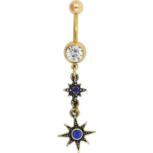 JHJT 14G Navel Belly Button Ring Dangle Bird Shape Surgical Stainless Steel Barbell Sexy Body Jewelry Belly Piercing Rings