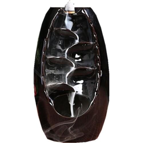 Ceramic Incense Holder Backflow Waterfall Smoke Burner Incense Home Decoration Creative Incense Burner