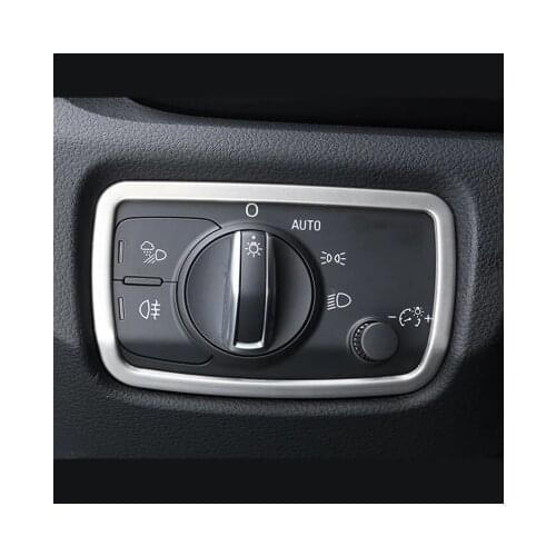 Stainless Steel Headlight Switch Buttons Frame Decoration Cover Trim For Audi A3 8V 2013-2018 Car Interior Accessories