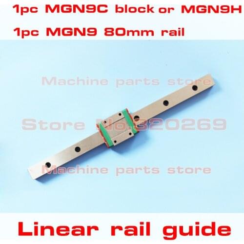 Kossel Mini MGN9 9Mm Miniature Linear Guide 80Mm Rail Way MGN9H Long Carriage For CNC X Y Z Axis MGN9C Square