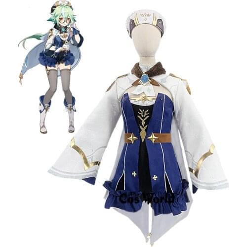 Genshin Impact Mondstadt Sucrose Dress Uniform Outfit Games Cosplay Costumes