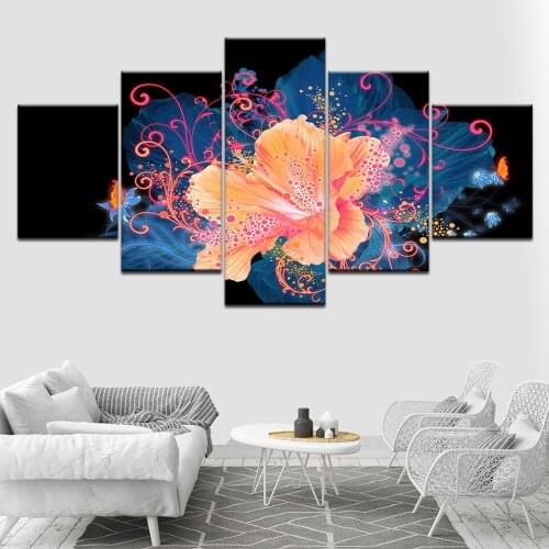 The beautiful flowers 5 Piece HD Wallpapers Art Canvas Print modern Poster Modular art painting for living room Home Decor