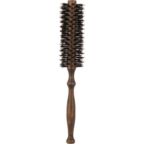 Round Wood Handle Hairdressing Quill Bristle Radial Curling Hair Comb Brush