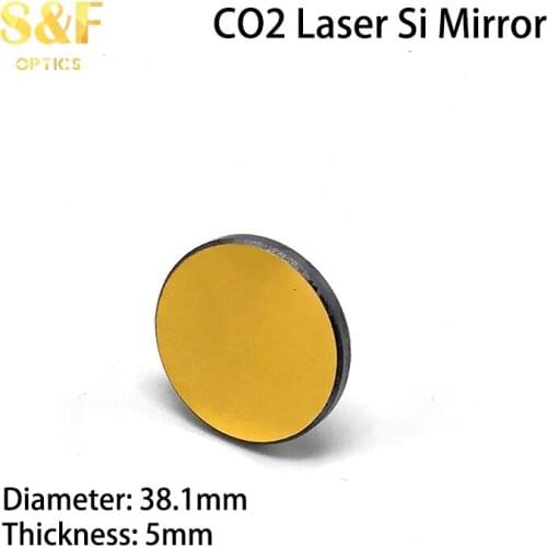 High reflectivity Si laser mirror dia 38.1mm thickness 5mm for CO1 laser engraving cutting machine