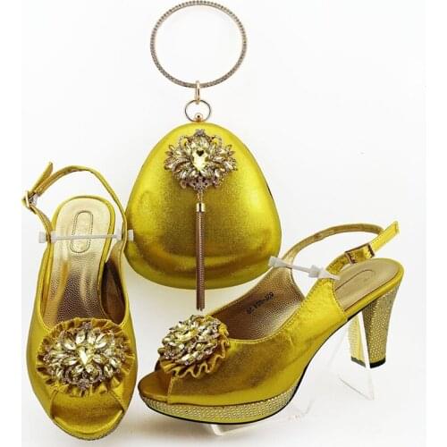 Summer Ladies PU Peep Toe Shoes And Purse Set 2021 African Pretty High Heels Shoes And Bag Set For Wedding Dress 9Colors