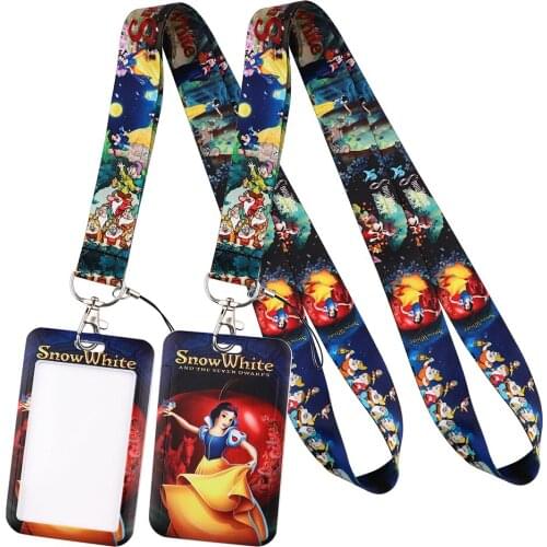 LT1162 Snow White Neck Strap Lanyards Keychain Badge Holder ID Card Pass Hang Rope Lariat Lanyard Key Ring Gifts Accessories