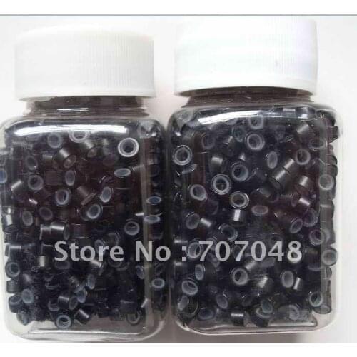 Mini Feather Hair Ring Beads Extensions Silicone Micro Beads Link 1000 pieces per bottle