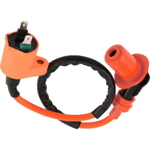 Modified Orange Ignition Coil 6-Pin AC Igniter A7TC Spark Plug For GY6 50CC 125CC 150CC
