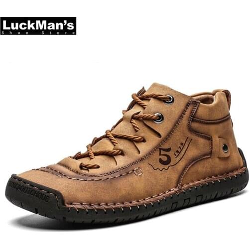 Faux Leather Men Casual Shoes British Style Comfortable Men Fashion Walking Shoes Big Size 48 Brown Black Man Soft Flat Footwear