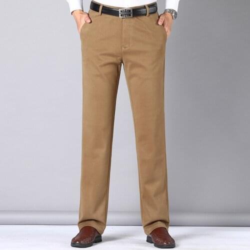 2021 Autumn And Winter New Solid Men Straight Smart Casual Pants 5 Colors Heavy Weight Full Length High Quality Plus Size 42