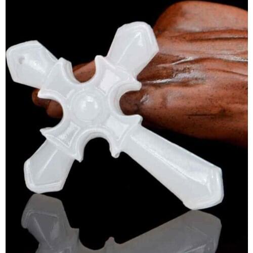 Natural 100% Natural Hetian/Afghan Jade Carved Cross Pendant Necklace Charm Jewelry/Jewellery Amulet Lucky