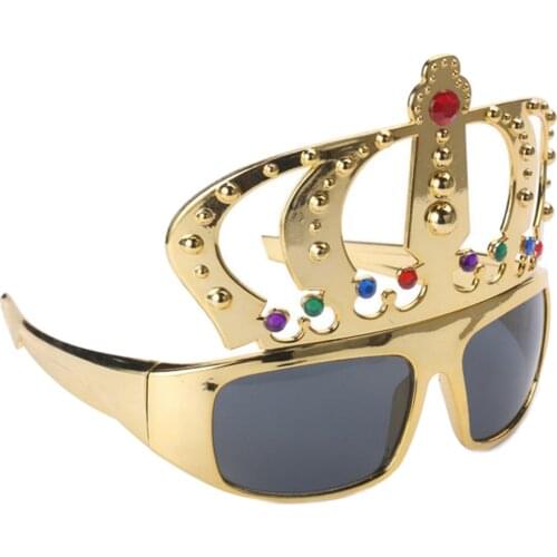Novelty Girls Gold Queen Crown Shaped Sunglasses Funny Eye Glasses Costume