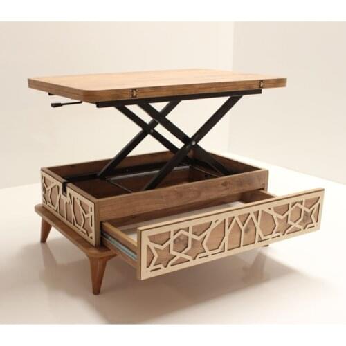 New 2021Modern Smart Openable Coffee Table 3 Stage Drawers Pedestal