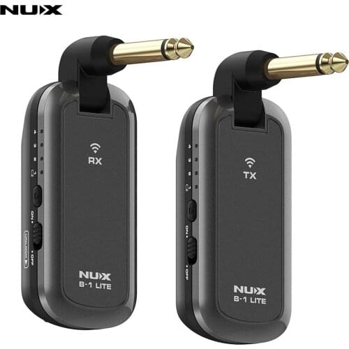 NUX B-1 LITE 2.4G Guitar Wireless System Transmitter & Receiver 4 Channels 18M Effective Range Built-in Rechargeable Battery