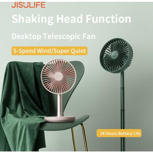 JISULIFE Desk Fan 8000mAh Portable Rechargeable Fan 5 Speeds Silent Table Fan for Home Office Mini Ventilador Portatil Fans